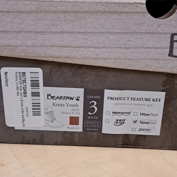 BEARPAW Krista Youth Boots in Hickory Size 3 - Picture 11 of 12